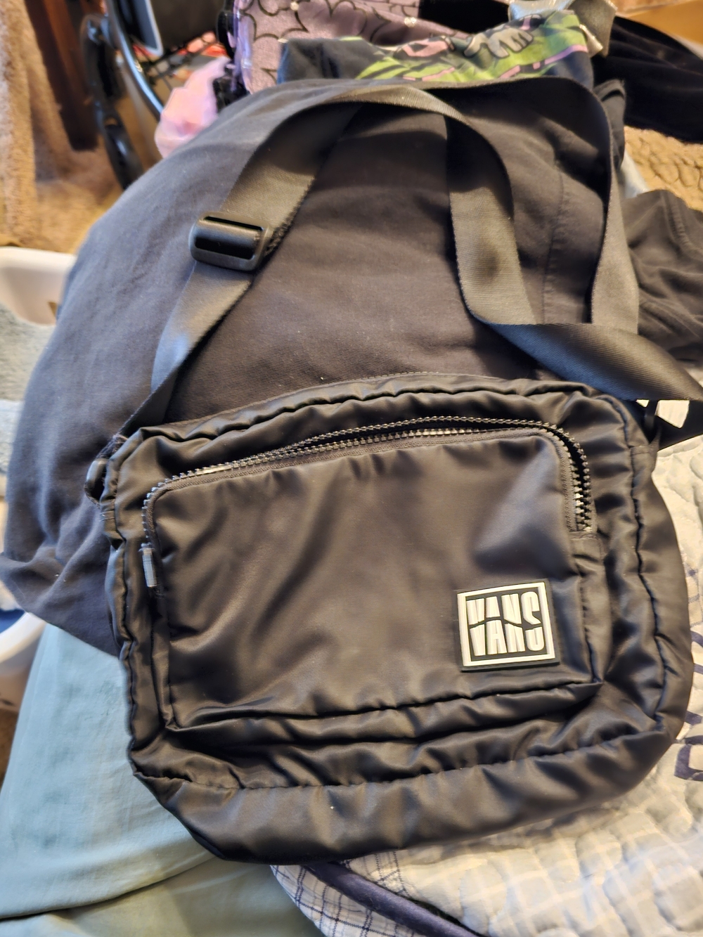 Vans Black Nylon Crossbody Messenger Bag
